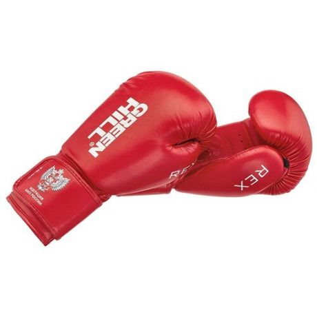 Боксёрские перчатки Green Hill REX Одобренные Федерацией Бокса России, BGR-2272F, Красный, 10oz