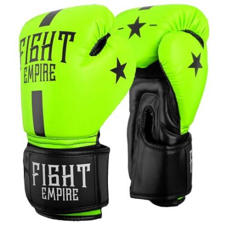 Перчатки боксёрские FIGHT EMPIRE, 10 унций, цвет салатовый