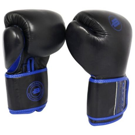 Перчатки боксерские BoyBo Rage BBG200, кожа, черно-синие (12 oz)