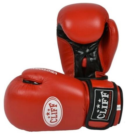 Перчатки боксерские CLIFF VECTORY кожа, красный, размер 8 (oz)