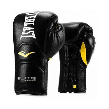 Everlast Боксерские перчатки Everlast тренировочные на шнуровке Elite Pro черные 18 унций
