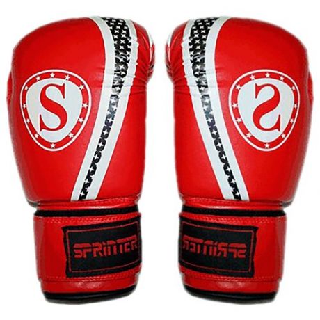 Боксёрские перчатки Sprinter, искусственная кожа, 10" унций, красные