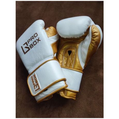 Боксерские перчатки «Prospect Boxing» 14 Oz бело-золотые