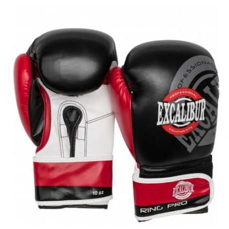 Перчатки боксерские Excalibur 8014-02 Black/Red/White PU 12 унций