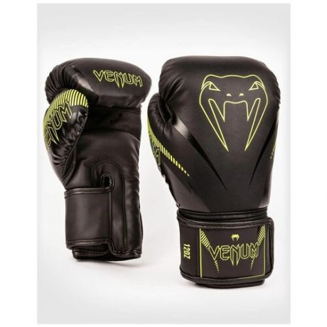 Перчатки боксерские Venum Impact Black/Neo Yellow 10 унций