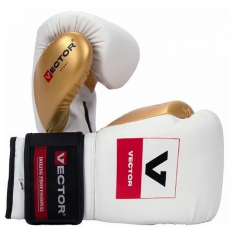 Боксерские универсальные тренировочные перчатки Vector Boxing Flex, White/Gold 12 oz