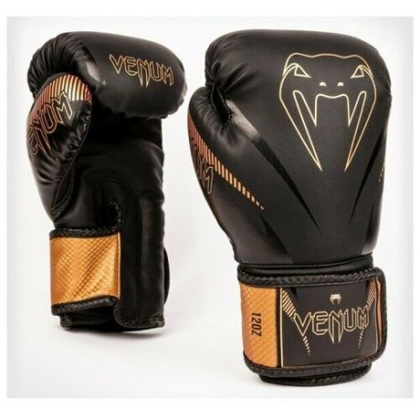 Перчатки боксерские Venum Impact Black/Bronze 10 унций