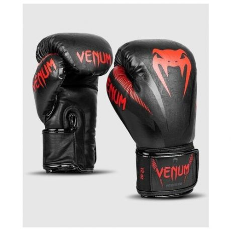 Боксерские перчатки Venum Impact Black/Red (16 унций)