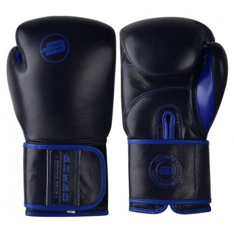 Перчатки боксерские BoyBo Rage BBG200, кожа, черно-синие (16 OZ)