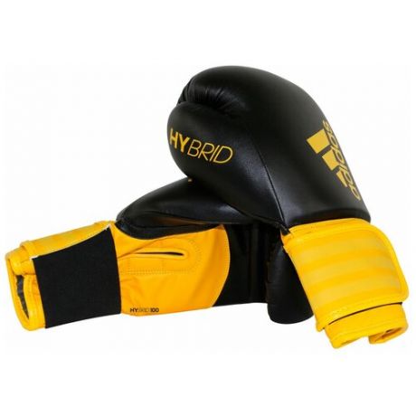 Боксерские перчатки adidas Hybrid 100 черный/золотистый 8 oz