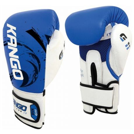 Перчатки боксерские Kango BVK-083 Blue/White Буйволиная кожа 16 унций