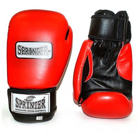 Боксёрские перчатки Sprinter, натуральная кожа, 10" унций, красные