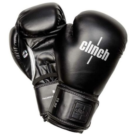 Перчатки боксерские Clinch Fight 2.0 черные (вес 12 унций)