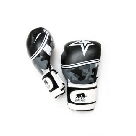 Перчатки боксерские Buffalo кожаные на липучке Black/White