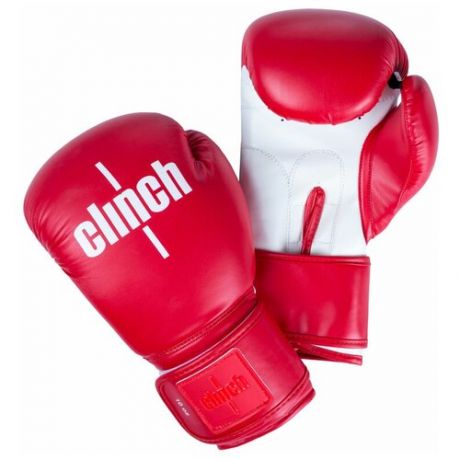 Перчатки боксерские Clinch Fight красно-белые (вес 14 унций)