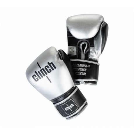 Перчатки боксерские Clinch Punch 2.0 серебристо-черные, 12 ун