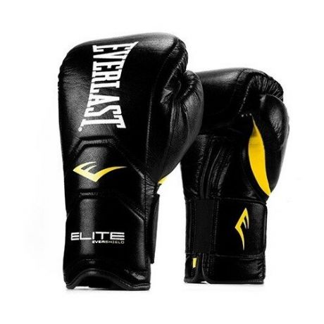 Боксерские перчатки Everlast тренировочные на липучке Elite Pro черные