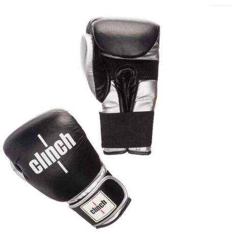 Боксерские перчатки Clinch Prime черный/серебристый 12 oz