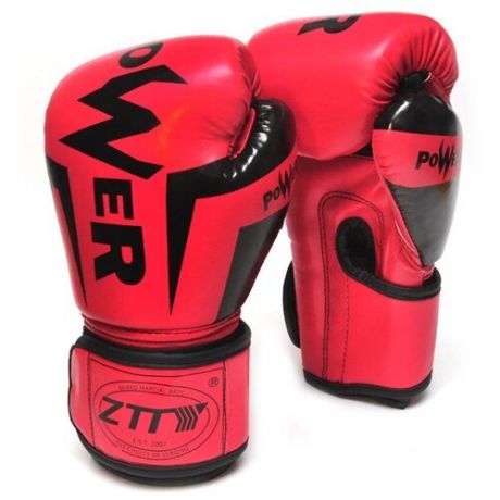 Перчатки боксёрские 14 oz ZTQ-116 К-14#, цвет красный с черными элементами