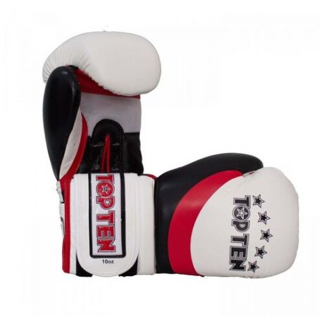 Top Ten боксерские тренировочные перчатки бело- красные Stripe Boxing