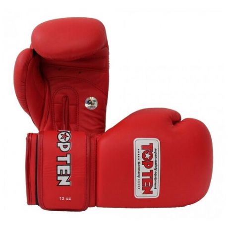 Top Ten боксерские тренировочные перчатки красные Aiba TT