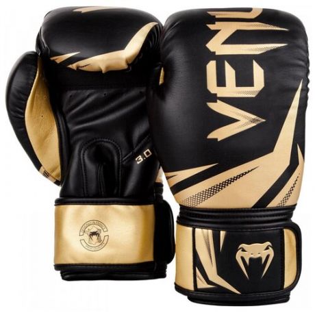 Venum боксерские тренировочные перчатки Challenger 3.0 черно- золотые
