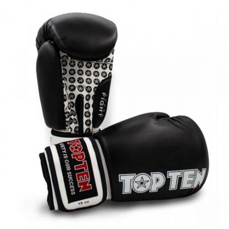 Top Ten боксерские тренировочные перчатки черные Fight Boxing