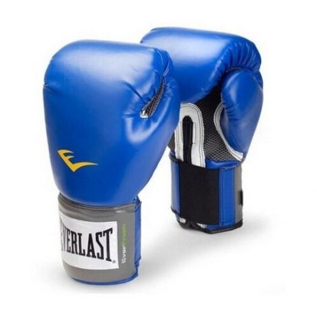 Боксерские перчатки Everlast тренировочные Pu Pro Style Anti-Mb синие