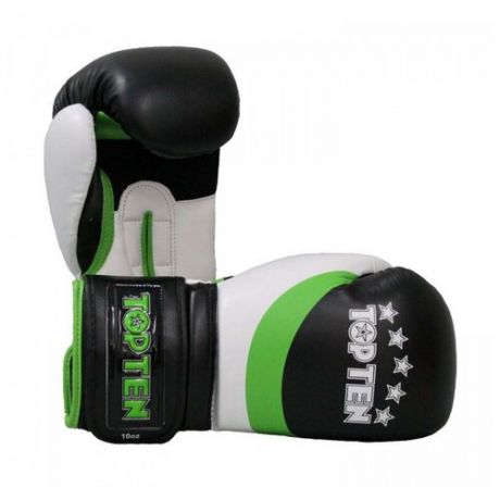 Top Ten боксерские тренировочные перчатки черно- зеленые Stripe Boxing