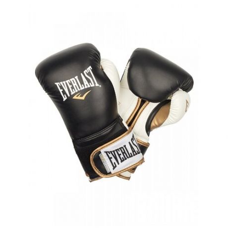 Боксерские перчатки Everlast тренировочные Powerlock Pu черно-белые