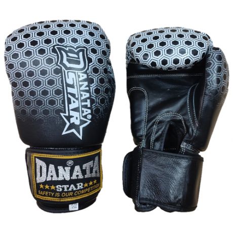 Перчатки Боксерские из натуральной кожи Danata Star Super Fighter 10 oz Серые