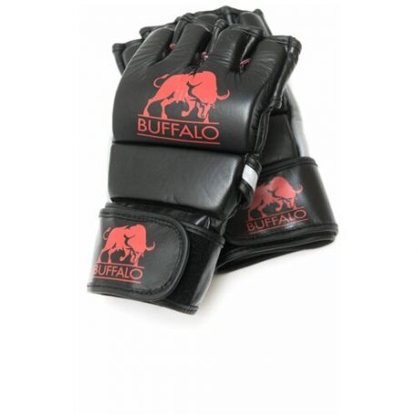 Перчатки ММА Buffalo кожаные Black/Red