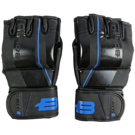 Перчатки для ММА Boybo B-series, цвет чёрный/синий, размер S