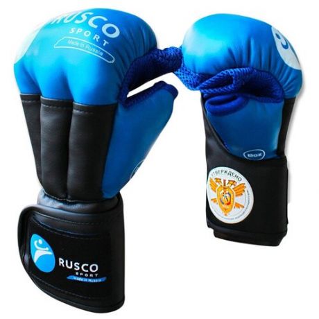 RuscoSport Перчатки RUSCO SPORT для рукопашного боя PRO, 12 унций, цвет синий