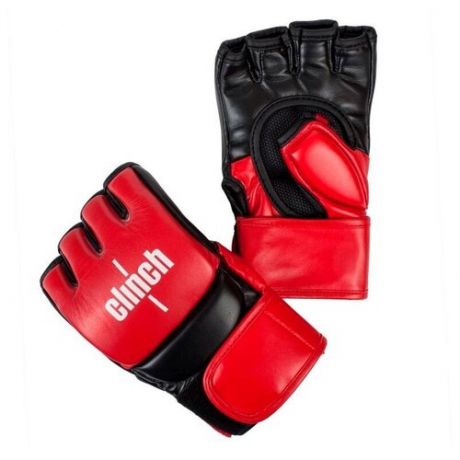 Перчатки для смешанных единоборств Clinch "MMA", цвет: красно-черный. Размер: L/XL