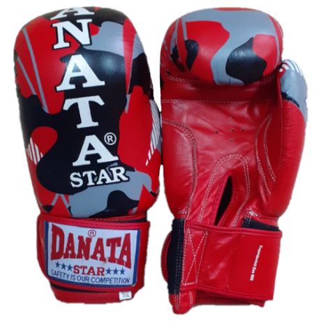 Перчатки боксерские из натуральной кожи Danata Star Super Dan Hill 10 oz красные