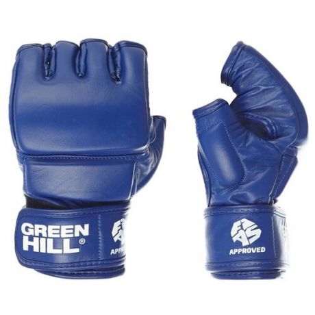 Перчатки для боевого самбо GREEN HILL арт. MMF-0026a-XL-BL, р. XL, одобр. FIAS, нат. кожа, синие