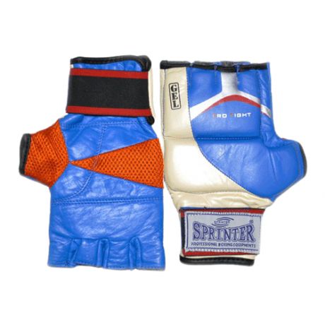 Перчатки спортивные SPRINTER/ перчатки для смешанных единоборств/ перчатки для рукопашного боя (кожа, гель, сетка). Размер L. Цвет: в ассортименте