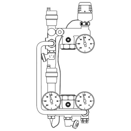 Узел смесительный Royal Thermo RoyalMix без насоса 1"