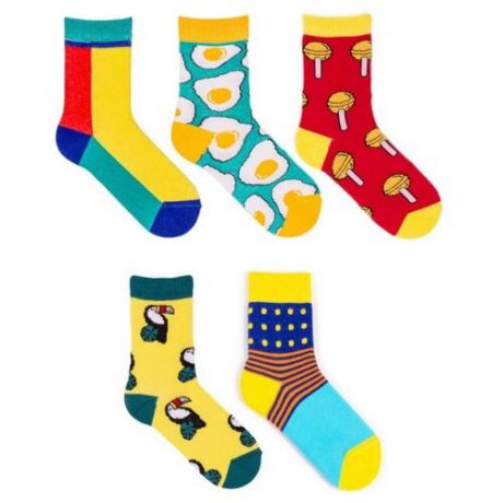 Набор 5 пар детских цветных носков Babushka KP1-3, 18-20 (размер обуви 29-31)