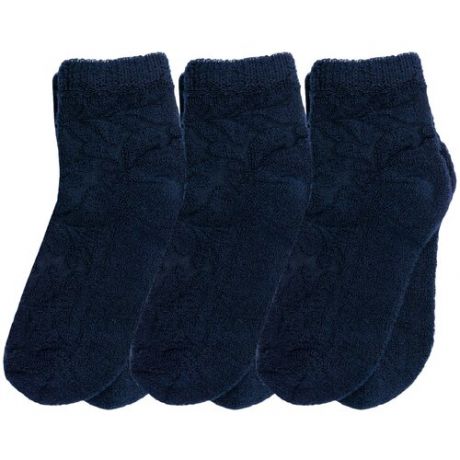 Комплект из 3 пар детских махровых носков RuSocks (Орудьевский трикотаж) темно-синие, размер 18-20