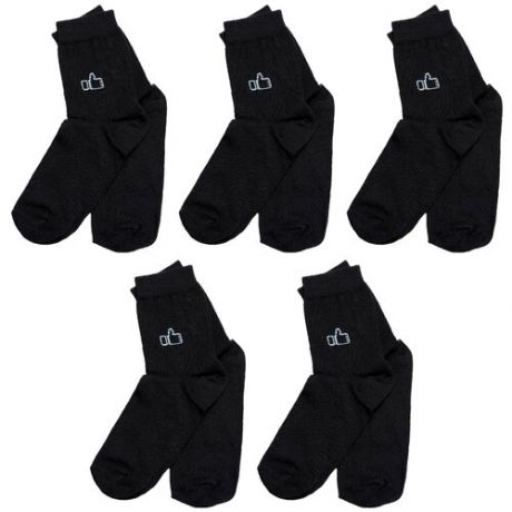 Комплект из 5 пар детских носков Челны-текстиль черные, размер 18-20
