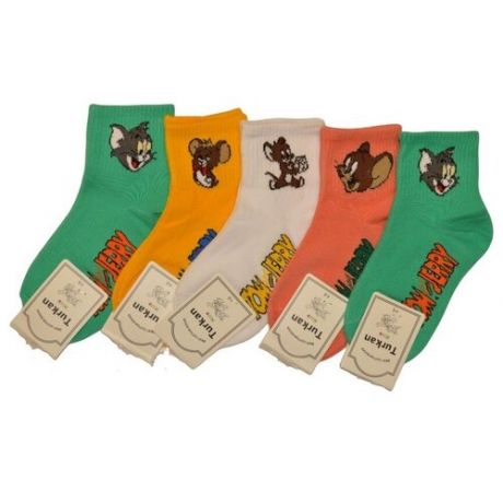 Комплект детских носков Turkan Том, 5 штук 4-5 лет, размер обуви 26-28 (16-18 см)