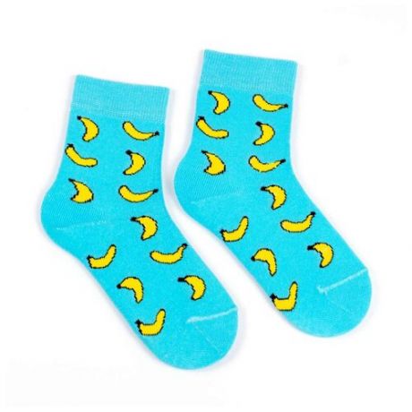 Носки детские "Бананы" Babushka Д1, Голубой, 16-18 (размер обуви 26-28)
