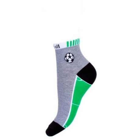 Носки детские "Футбол" Красная ветка С543, Серый, Зелёный, 22-24 (размер обуви 34-37)