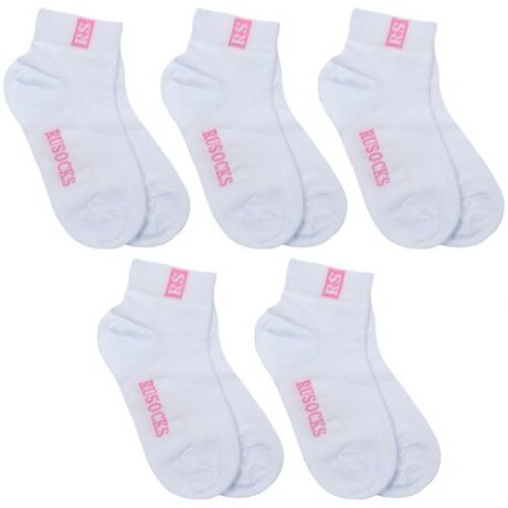 Комплект из 5 пар детских носков RuSocks (Орудьевский трикотаж) бело-розовые, размер 12