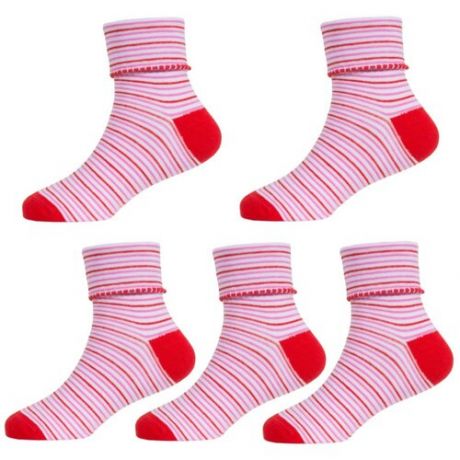 Комплект из 5 пар детских носков LORENZLine красные, размер 16-18