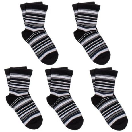 Комплект из 5 пар детских носков LORENZLine черные, размер 14-16