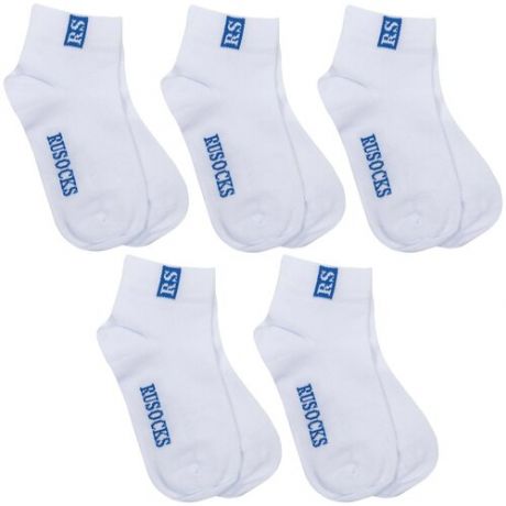 Комплект из 5 пар детских носков RuSocks (Орудьевский трикотаж) бело-синие, размер 12