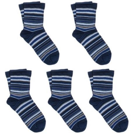 Комплект из 5 пар детских носков LORENZLine темно-синие, размер 14-16